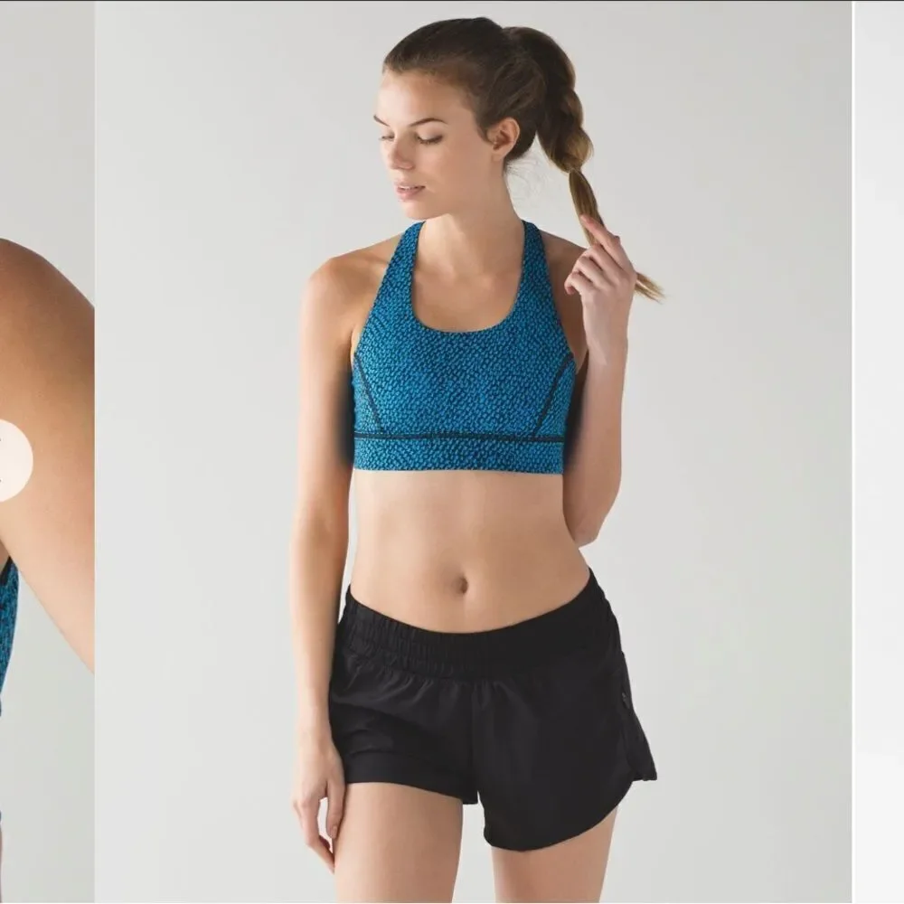Lululemon Circuit Breaker Bra Scatter Star Beach Blanket Blue Black